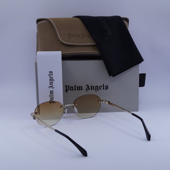 Palm Angels PERI10H CRYSTAL 7622 Oval Sunglasses - Gold/Orange Gradient - Picture 6 of 10